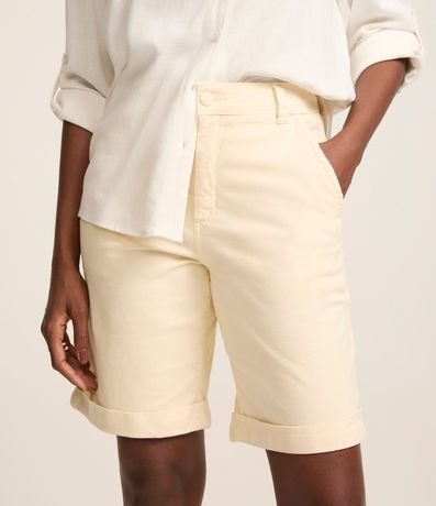 Bermuda Cintura Alta en Sarja con Bolsillos 3