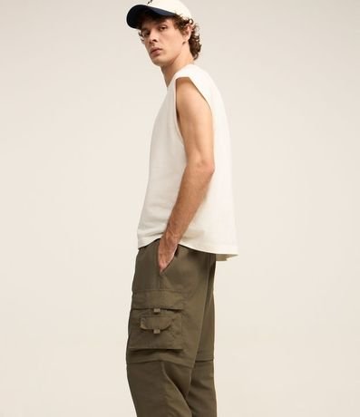 Pantalón Paper Touch Vira Bermuda con Puxador en la Parte Baja 6