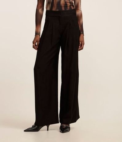 Pantalón Sastrería Wide Leg Cintura Alta con Pliegues 4