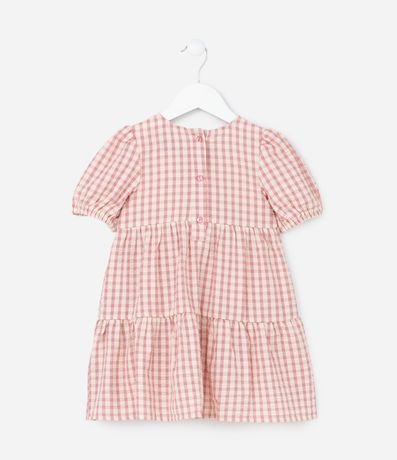 Vestido Infantil con Moña y Estampa de Cuadros Vichy - Talle 1 a 5 años 2