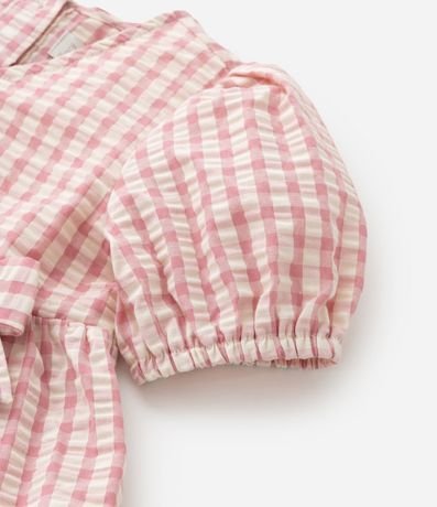 Vestido Infantil con Moña y Estampa de Cuadros Vichy - Talle 1 a 5 años 5