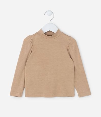 Blusa Infantil con Manga Abullonada y Cuello Alto - Talle 1 a 5 años