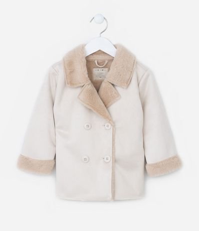 Campera Infantil en Suedine con Pelitos y Botones - Talle 1 a 5 años