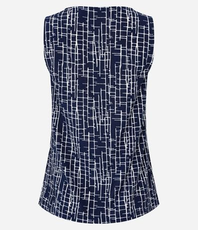 Blusa en Microfibra con Escote Degagê y Estampado Geométrico 5