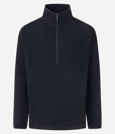Saco en Fleece con Cuello Alto y Cremallera 4