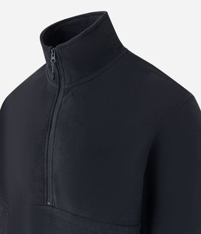 Saco en Fleece con Cuello Alto y Cremallera 5