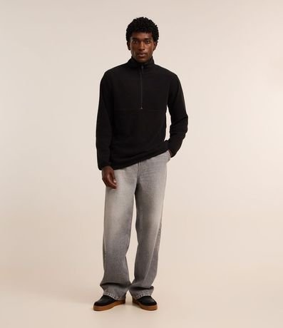 Saco en Fleece con Cuello Alto y Cremallera 2