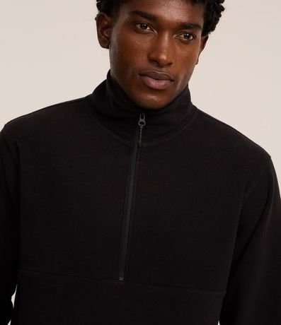 Saco en Fleece con Cuello Alto y Cremallera 3