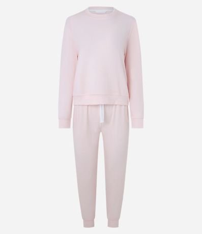 Pijama Largo en Tricot y con Detalle de Lazo en la Cintura 5