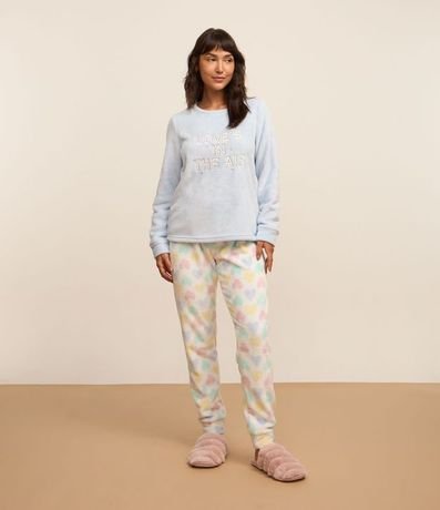 Pijama Largo Fleece con Estampa Love Is In The Air 2