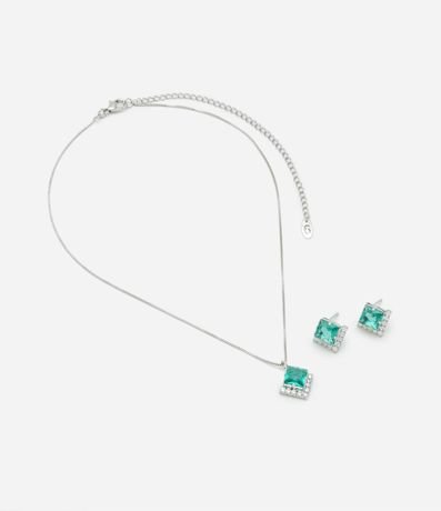 Conjunto de Collar y Caravana en Zirconia Cuadrados 2
