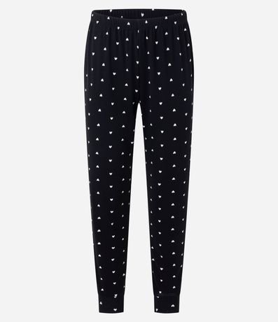 Pijama Largo en Rib Estampa Corazón 4