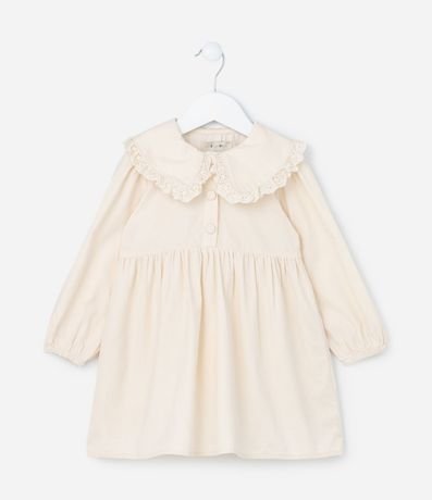 Vestido Infantil en Terciopelo con Cuello Muñeca - Talle 1 a 5 años