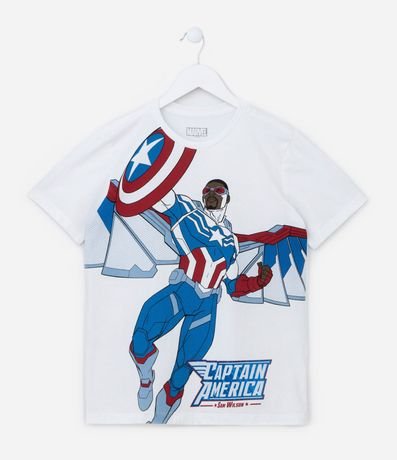 Remera Infantil con Estampa Capitan America Sam Wilson - Talle 4 a 12 años