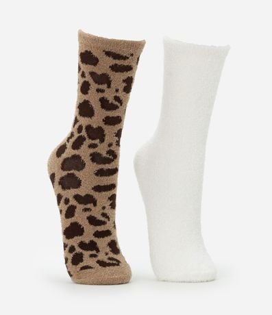 Kit 02 Medias Caña Larga en Chenille 2