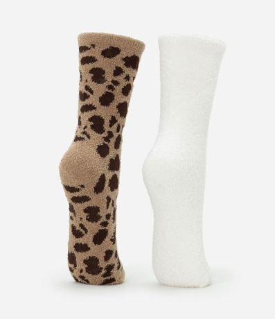 Kit 02 Medias Caña Larga en Chenille 3