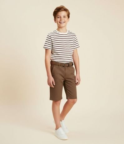 Bermuda Infantil con Cinturón Trenzado - Talle 05 a 14 años