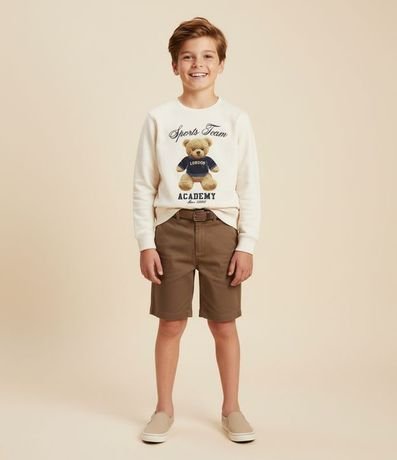 Bermuda Infantil con Cinturón Trenzado - Talle 05 a 14 años 2