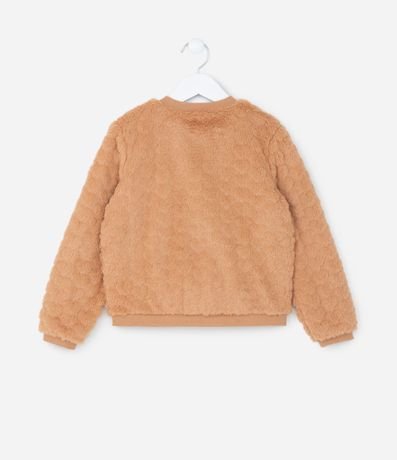 Campera Bomber Infantil en Fleece con Textura de Corazones - Talle 1 a 5 años 2
