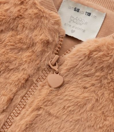 Campera Bomber Infantil en Fleece con Textura de Corazones - Talle 1 a 5 años 4