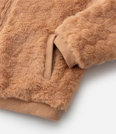 Campera Bomber Infantil en Fleece con Textura de Corazones - Talle 1 a 5 años 5