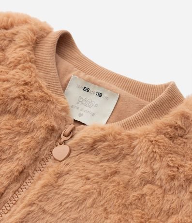 Campera Bomber Infantil en Fleece con Textura de Corazones - Talle 1 a 5 años 6