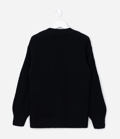 Cardigan Infantil en Punto con Bordado de Flores - Talle 5 a 14 años 2