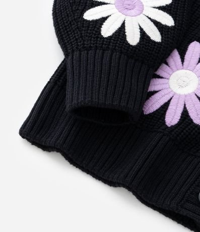 Cardigan Infantil en Punto con Bordado de Flores - Talle 5 a 14 años 4