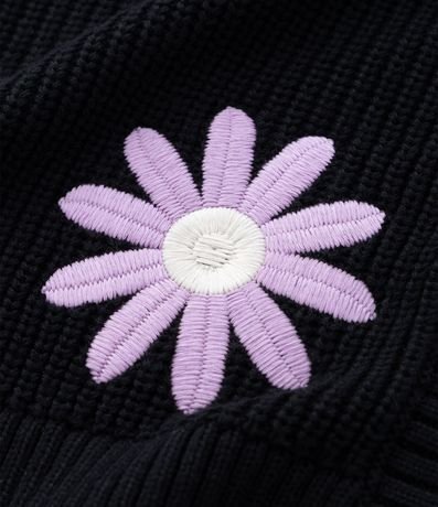 Cardigan Infantil en Punto con Bordado de Flores - Talle 5 a 14 años 5