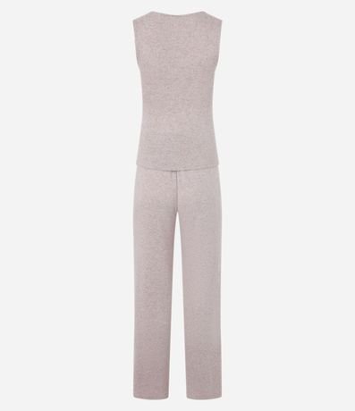 Pijama Largo en Tricot con Cuello Redondo y Cintura Elástica 7