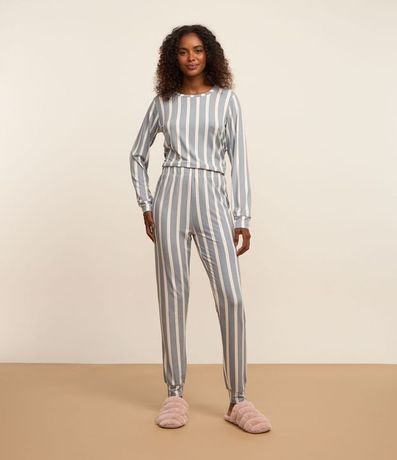 Pijama Largo Rayado con Tacto Suave