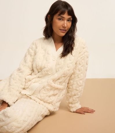 Pijama Largo en Fleece Texturizado