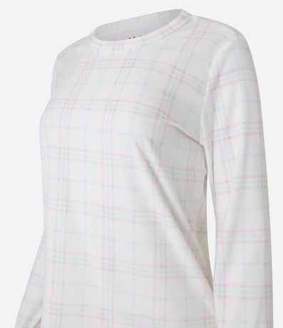 Pijama Largo en Plush Estampa de Cuadros 6