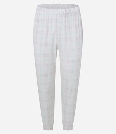 Pijama Largo en Plush Estampa de Cuadros 8