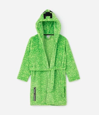 Bata de baño Infantil en Fleece con Estampa Minecraft -Talle 5 al 16 años