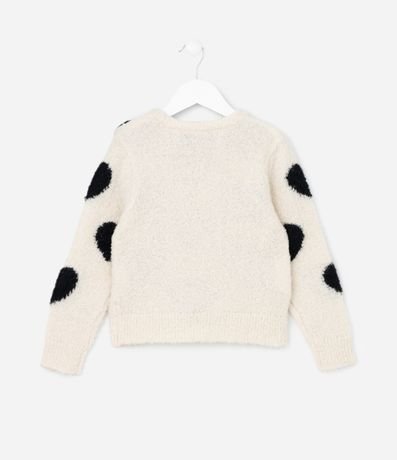 Suéter Infantil en Punto con Estampa Corazones - Talle 5 a 14 años 2