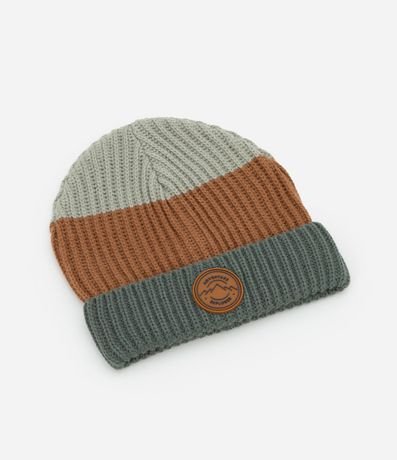 Gorro Infantil en Punto con Bordado Montañas - Talle único