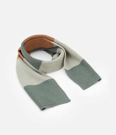 Bufanda Infantil en Punto con Estampa Bloques de Colores - Talle U