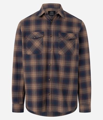 Camisa Comfort en Franela con Estampa de Cuadros 5