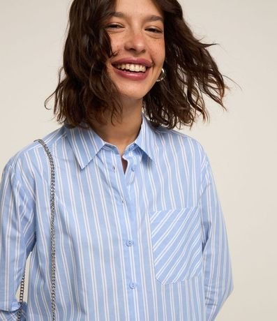 Camisa en Tricolina con Rayas en Hilo Teñido 3
