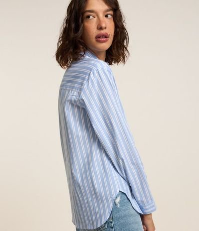 Camisa en Tricolina con Rayas en Hilo Teñido 4