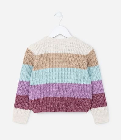 Suéter Infantil en Chenille con Rayas - Talle 5 a 14 años 2