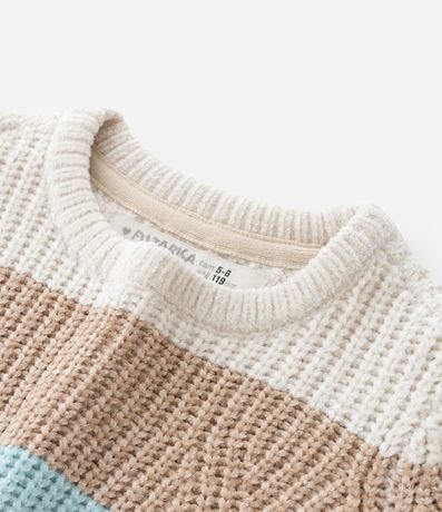 Suéter Infantil en Chenille con Rayas - Talle 5 a 14 años 4