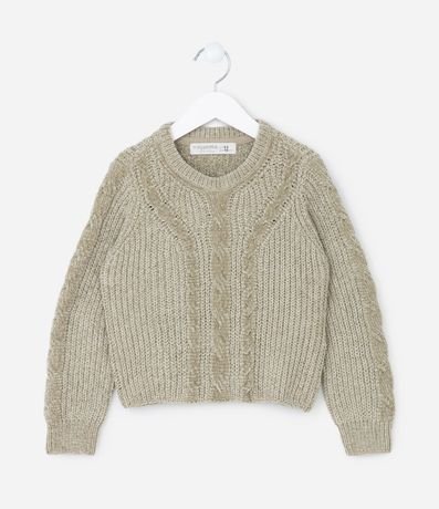 Suéter Infantil en Chenille con Hilo Metalizado - Talle 5 a 14 años