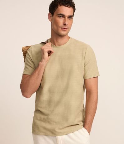 Remera Regular en Algodón con Textura 1