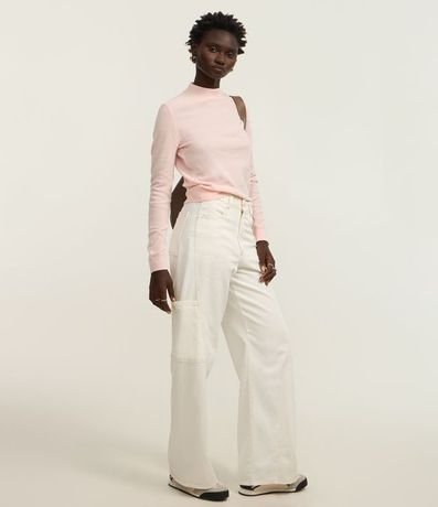 Blusa Manga Larga en Chenille con Cuello Alto 2