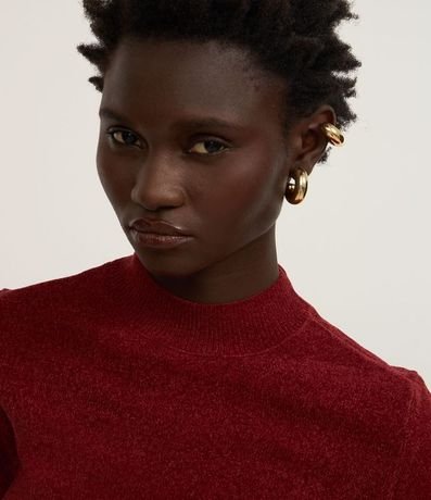 Blusa Manga Larga en Chenille con Cuello Alto 3