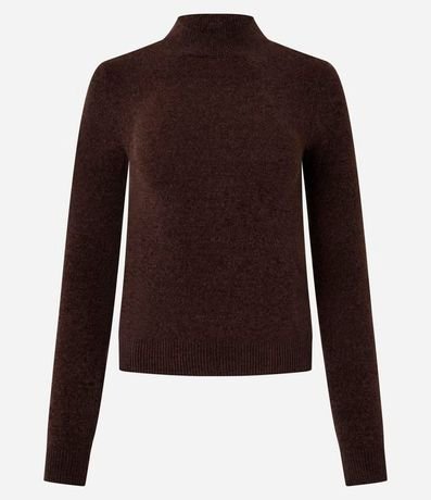 Blusa Manga Larga en Chenille con Cuello Alto 4