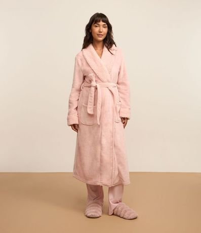 Bata de Baño Largo en Sherpa con Bolsillos