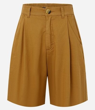 Bermuda en Sarga con Cintura Elástica y Pliegues 5